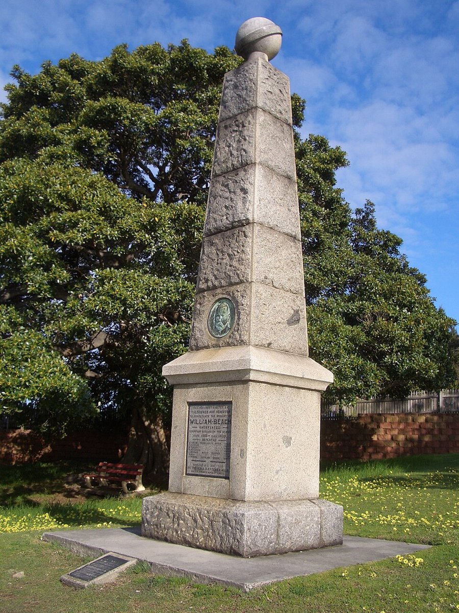 The William Beach monument in Cabarita Park