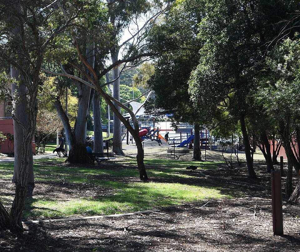 Shady lawn in Darrell Jackson Gardens